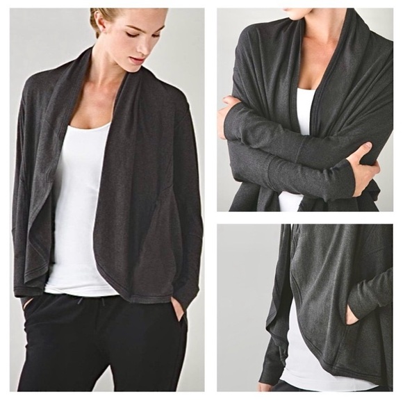 Lululemon To and Flow Wrap Cardigan Gray 12 - Picture 2 of 11